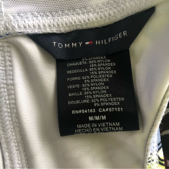 TOMMY HILFIGER DKNY Retail $136 Tropical V-Neck Swim Top High Waist Bottoms Med - Picture 6 of 7